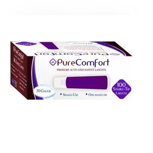 Pressure-Activated Safety Lancets - Purple, 100 Count